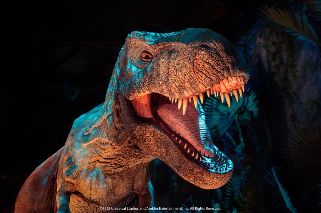 Nahaufnahme eines brüllenden T-Rex